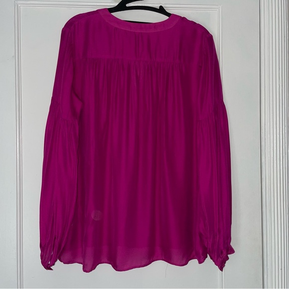 NWT Parker Sz Small Silk Fuchsia Pink Blend Blouse $228 - Picture 3 of 5